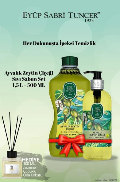 Eyüp Sabri Tuncer 1500 ML+500 ML Doğal Zeytinyağlı Sıvı Sabun Ayvalık Zeytin Çiçeği ve Yasemin Koku Hediye ürün görseli 1