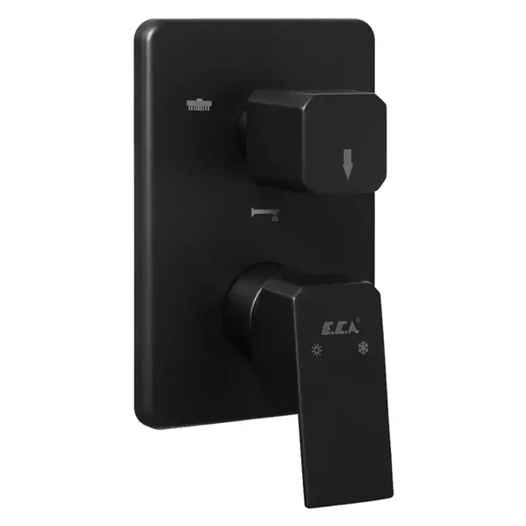 Eca Tiera Mat Siyah Ankastre Banyo/Duş 3 Yollu S.Ü. 102167335C1-K ürün görseli 1