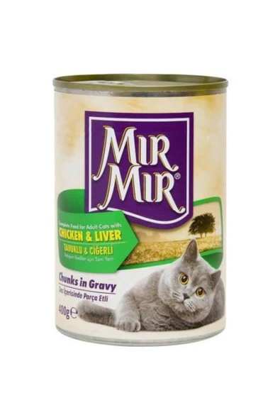 Mır Mır Mırmır Kedi Konserve 12x400 Gr Tavuk Ve Ciğerli ürün görseli 1