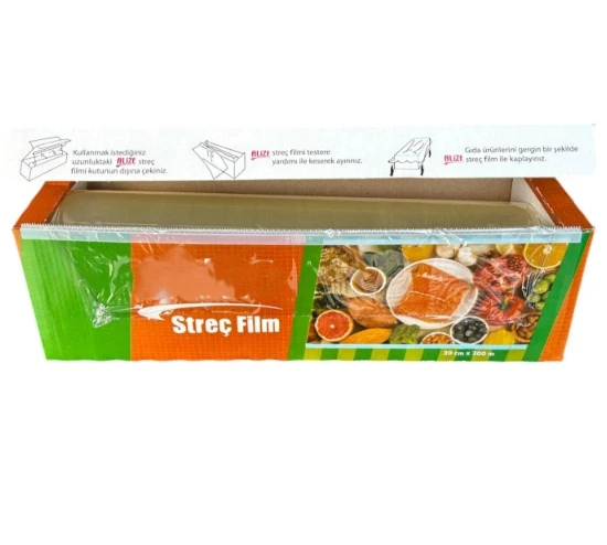 Gıda Streç Film 30 cm x 300 mt Kutulu Özel Kesme Bıçak Aparatı ile ürün görseli 1