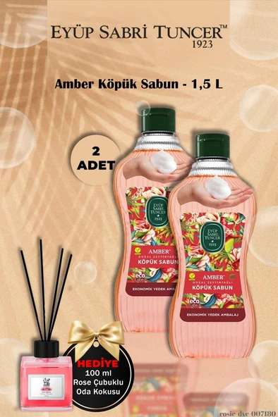 Eyüp Sabri Tuncer x 2 Amber Köpük Sabun 1,5 L Gül Koku Hediye ürün görseli 1