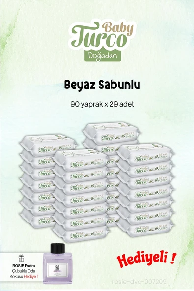 Beyaz Sabunlu 29 Paket Baby Turco, 90'lı ve Rosie Koku Hediye ürün görseli 1