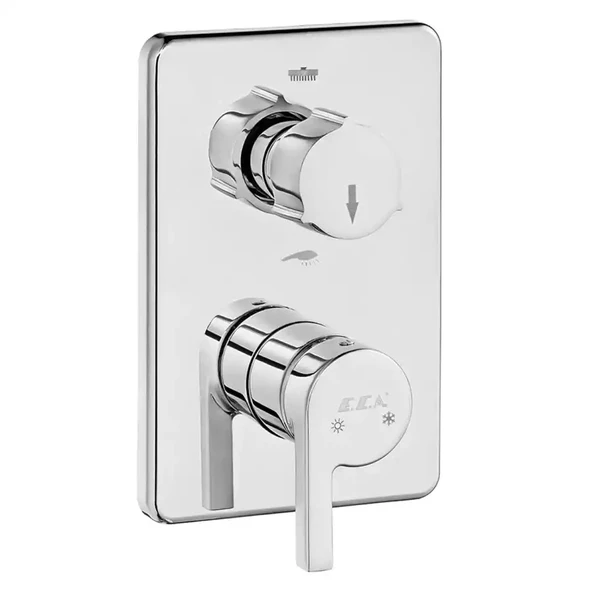 Eca İcon Krom Ankastre Banyo/Duş 2 Yollu Sıva Üstü 102167231H-KDE ürün görseli 1