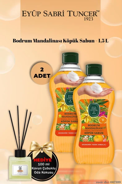 Eyüp Sabri Tuncer x2 Bodrum Mandalinası Köpük Sabun 1,5 L Kavun Koku Hediye ürün görseli 1