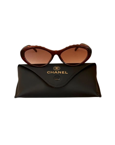 CHANEL KAHVERENGİ KADIN GÜNEŞ GÖZLÜĞÜ YENİ MODEL EKARTMAN 50 ürün görseli 1