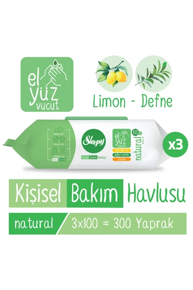 Sleepy Natural Kişisel Bakım Havlusu 3x100 (300 Yaprak) ürün görseli 1