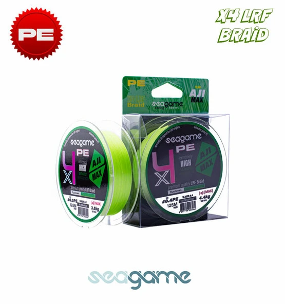 Seagame X4 Aji Max 0.5Pe 125m Fluo Green LRF İp Misinası ürün görseli 1