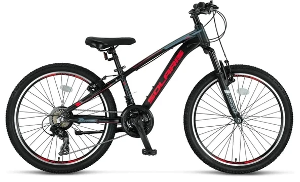ÜMİT 2450 SOLARIS ERKEK DAĞ BİSİKLETİ 304H V 24 JANT 21 VİTES BLACK RED ürün görseli 1