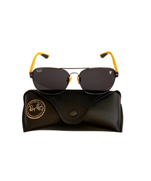 RAY BAN SARI KULP DETAYLI ERKEK GÜNEŞ GÖZLÜĞÜ EKARTMAN 58 ürün görseli 1