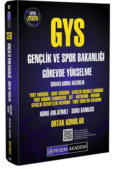Pegem 2026 GYS Gençlik ve Spor Bakanlığı Ortak Konular Konu Anlatımlı Soru Bankası Görevde Yükselme Pegem Akademi Yayınları ürün görseli 1