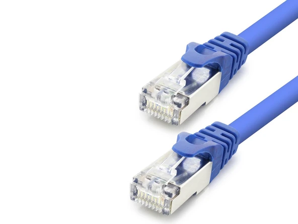 Cat7 Ethernet Patch Kablosu 10 Gbps 600 Mhz 30 Cm - Mavi HDX5097 ürün görseli 1