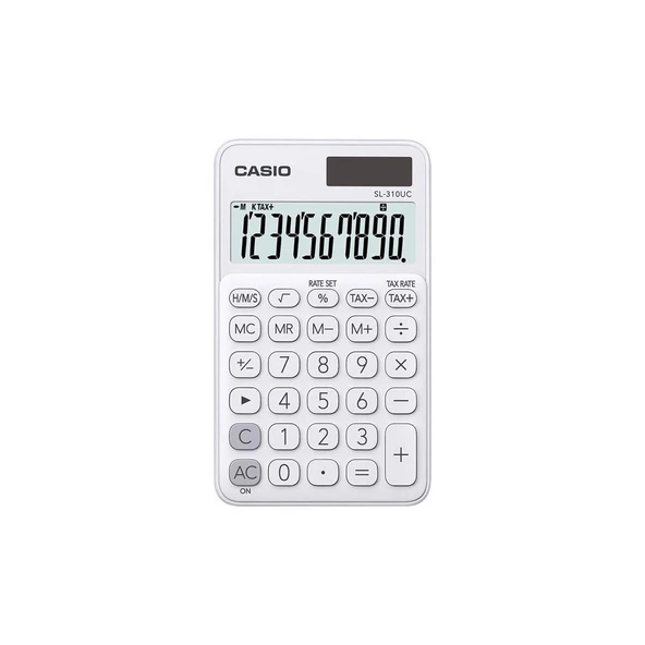 Casio SL-310UC-WE Cep Tipi 10 Hane Beyaz Hesap Makinesi ürün görseli 1