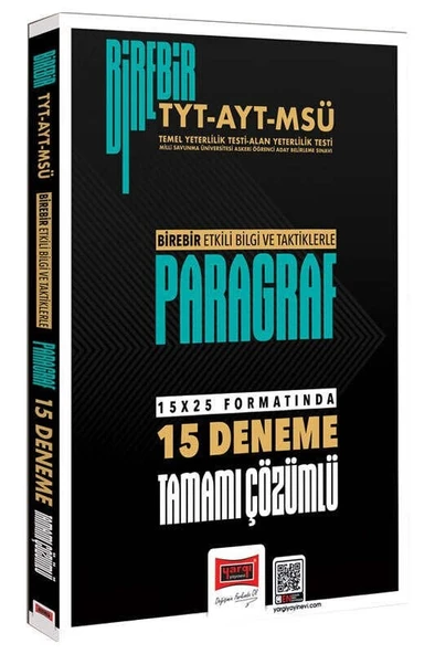 Yargı YKS TYT AYT MSÜ Paragraf Birebir 15 Deneme Çözümlü Yargı Yayınları ürün görseli 1