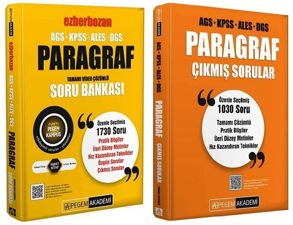 Pegem KPSS MEB-AGS ALES DGS Paragraf Ezberbozan Soru Bankası + Çıkmış Sorular 2 li Set Pegem Akademi Yayınları ürün görseli 1