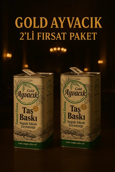 GOLD AYVACIK Natürel Sızma Soğuk Sıkım 2x5L Zeytinyağı ürün görseli 1
