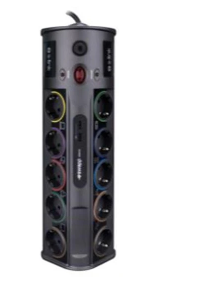 S-link SWV-PRZ010 1.8M 1860 Joule 1.5mm 1 Usb 1 Type C 2.1A-5V 16A 250V 3680W 10lu Akım Kor.Priz ürün görseli 1