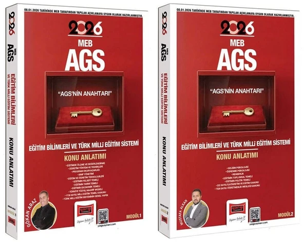 YENİ AGS - Yargı 2026 MEB-AGS nin Anahtarı Eğitim Bilimleri Türk Milli Eğitim Sistemi Konu Anlatımlı Modül 1-2 2 li Set - Gökhan Araz, Mustafa Alkan Yargı Yayınları ürün görseli 1