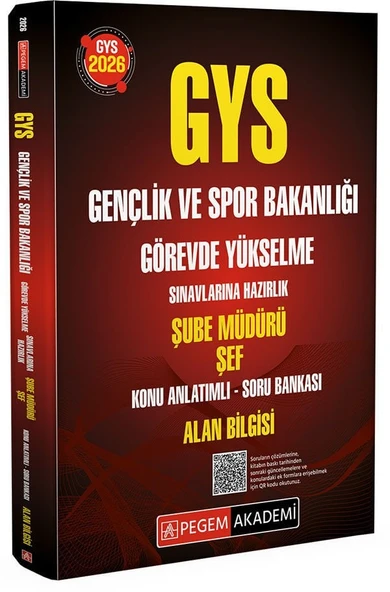 Pegem 2026 GYS Gençlik ve Spor Bakanlığı Şube Müdürü, Şef Alan Bilgisi Konu Anlatımlı Soru Bankası Görevde Yükselme Pegem Akademi Yayınları ürün görseli 1
