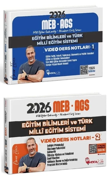 YENİ AGS - Hoca Kafası 2026 MEB-AGS Eğitim Bilimleri ve Türk Milli Eğitim Sistemi Video Ders Notları 2 li Set - Ömer Ekici Hoca Kafası Yayınları ürün görseli 1
