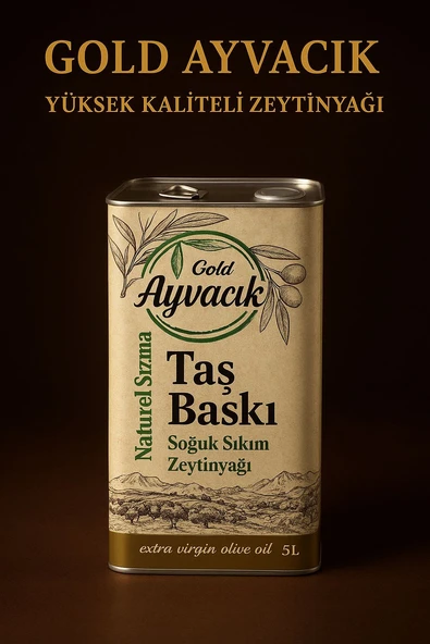 GOLD AYVACIK Natürel Sızma Soğuk Sıkım 5L(4800Gr) Zeytinyağı ürün görseli 1