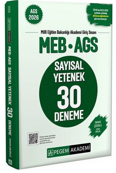 Pegem 2026 MEB-AGS Sayısal Yetenek 30 Deneme Çözümlü Pegem Akademi Yayınları ürün görseli 1