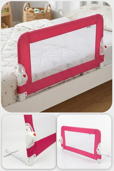 Wellgro Littles 83*48 cm Pembe Yatak Bariyeri, Çocuk Yatak Korkuluğu ürün görseli 1