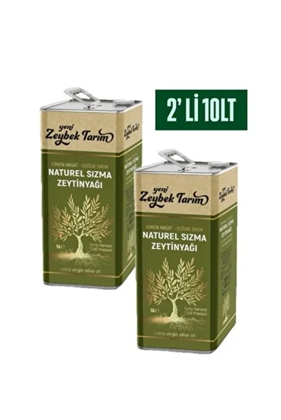 YENİ ZEYBEK TARIM Soğuk Sıkım Natürel Sızma 2x5L Zeytinyağı ürün görseli 1