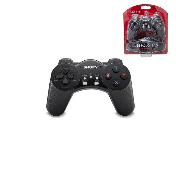 JOYPAD - GAMEPAD SİYAH OYUN KOLU USB KABLO 13 DÜĞME - 8 YÖN TETİKLEYİCİ 1.5MT KABLO (5433) ürün görseli 1