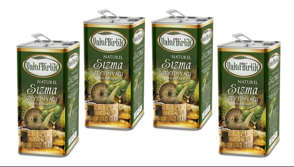 VAKIFBİRLİK Soğuk Sıkım Natürel Sızma 4x5L Zeytinyağı ürün görseli 1