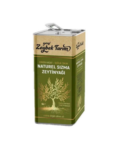 YENİ ZEYBEK TARIM Soğuk Sıkım Natürel Sızma 5L(4800Gr) Zeytinyağı ürün görseli 1