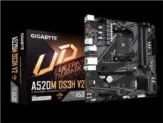 GIGABYTE A520M-DS3H DDR4 M2 PCIe NVME HDMI DVI DP PCIe 16X v3.0 AM4 mATX ürün görseli 1
