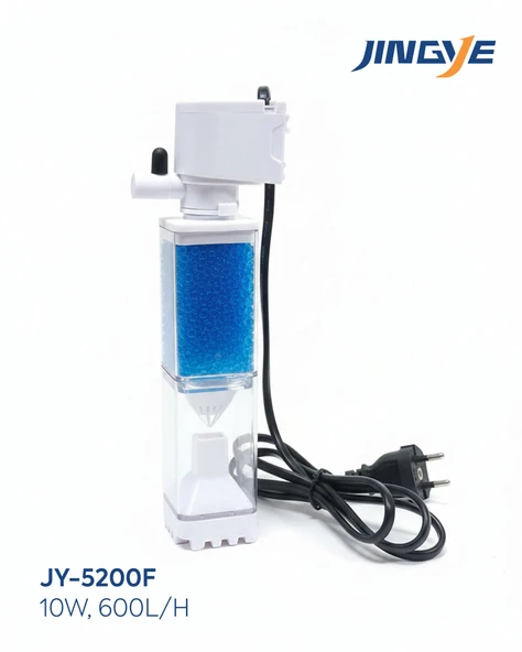 Jingye JY-5200F Beyaz Şeffaf Gövdeli Akvaryum İç Filtresi 10W 600L/H - Modern ve Etkili Filtrasyon ürün görseli 1