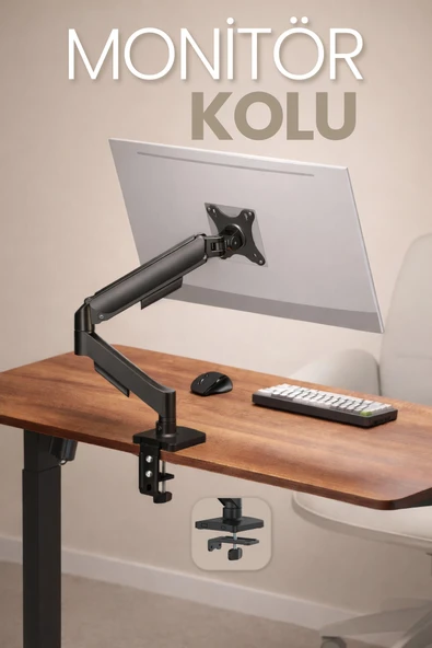 Tek Kollu Monitör Kolu VESA Uyumlu Hareket Ayarlanabilir Monitör Standı 17-32" 9KG Kapasite Tutucu ürün görseli 1