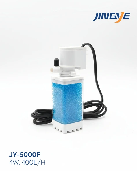 Jingye JY-5000F Beyaz Şeffaf Gövdeli Akvaryum İç Filtresi 4W 400L/H ürün görseli 1
