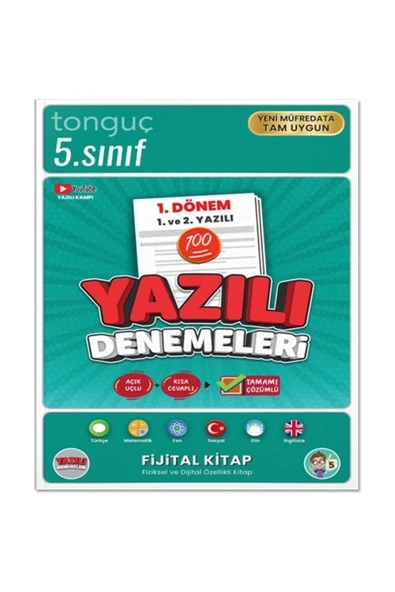 Tonguç 5.Sınıf Yazılı Denemeleri 1.Dönem 1 Ve 2.Yazılı ürün görseli 1