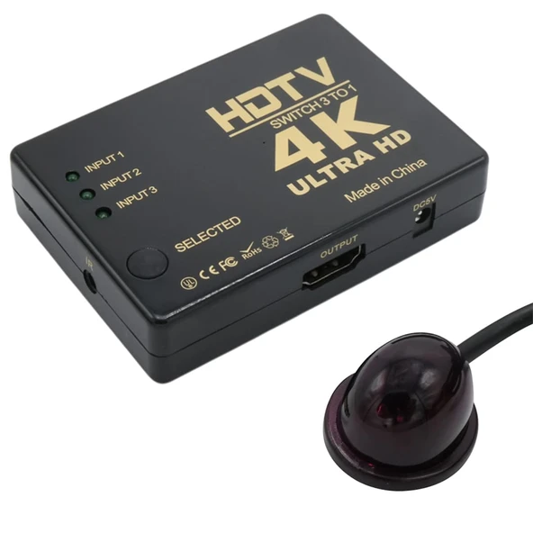Fully G-538N 4K Ultra HD Destekli 3 Port Uzaktan Kumandalı HDMI Switch Çoğaltıcı ürün görseli 1