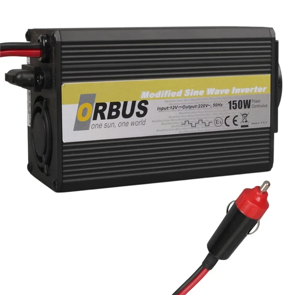 Orbus MS150W 150W 12V DC - 220V AC Modifiye Sinüs Araç Çakmaklık İnverteri ürün görseli 1