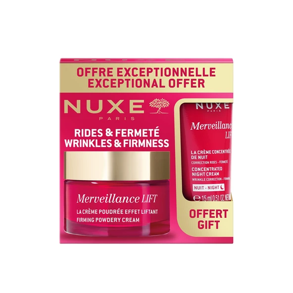 Nuxe Merveillance Lift Firming Powdery Cream 50ml + Merveillance Lift Concantreted Night Cream 15 ml Sıkılaştırıcı Etkili Yaşlanma Karşıtı Bakım Seti ürün görseli 1