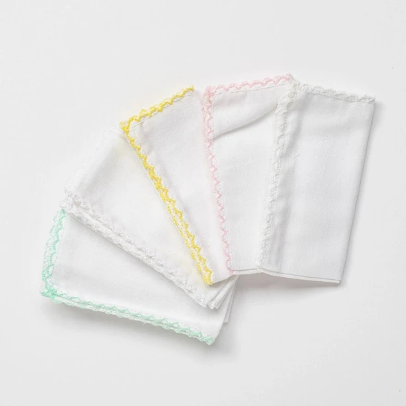 AC24447 Basic 5'Li Bebek Ağız Mendili 25x25 cm Pink ürün görseli 1