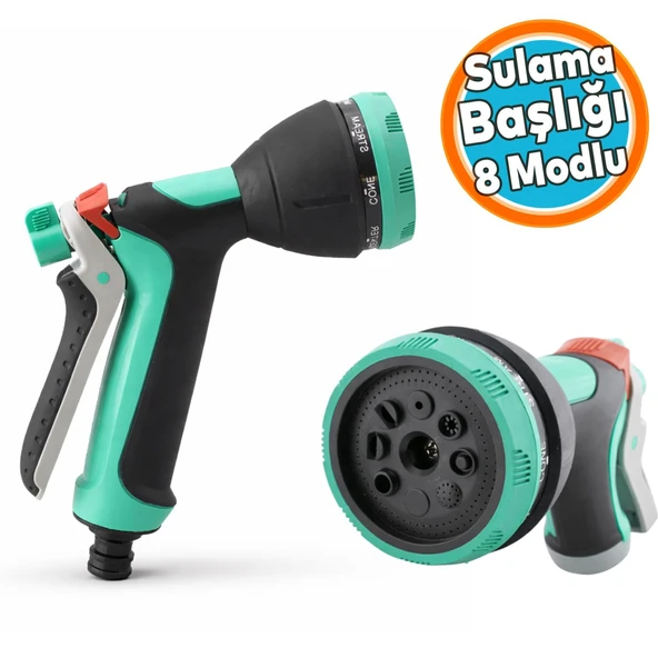 8 Fonksiyonlu Ayarlanabilir Fıskiye Araba Yıkama Bahçe Sulama Temizleme Sprey Tabancası Fişkiye ürün görseli 1
