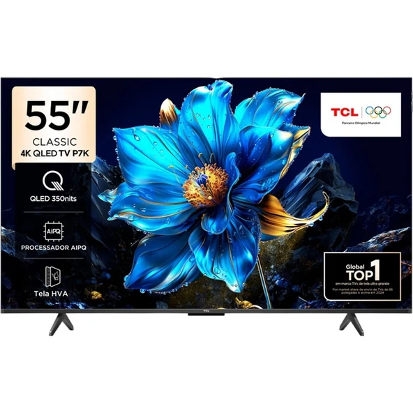 TCL 55P7K 55'' 139 Ekran Uydu Alıcılı 4K Ultra HD QLED Google TV ürün görseli 1
