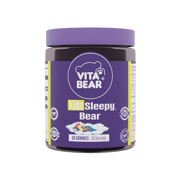 Vita Bear Kids Sleepy Bear 60 Çiğnenebilir Jel Form Takviye Edici Gıda ürün görseli 1