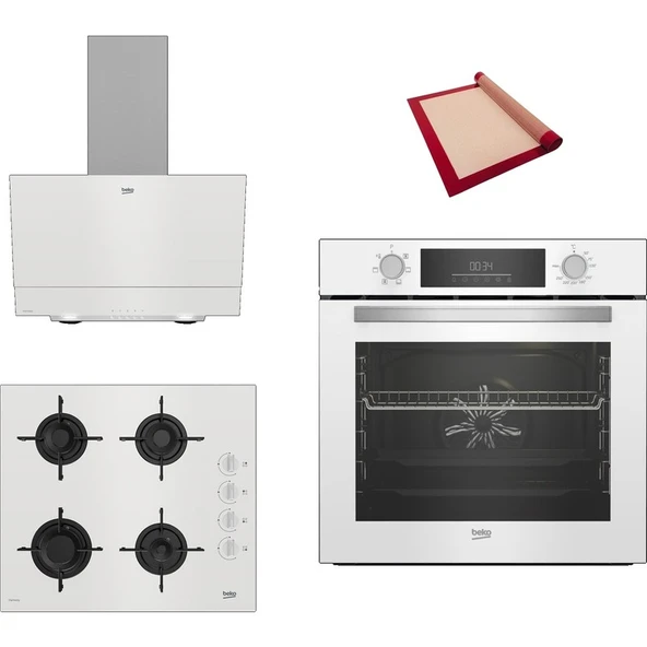 Beko White Star 3 lü Ankastre Set ( BFC 330 B - BOCD T 6011 EB - BDE 6050 HB ) - Pişirme Matı ile Birlikte ürün görseli 1