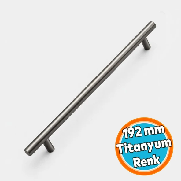 Titanyum Renk 192mm 19,2cm Metal Mobilya Mutfak Dolap Çekmece Dolabı Kulbu Kulpu Kulpları (1 Adet) ürün görseli 1