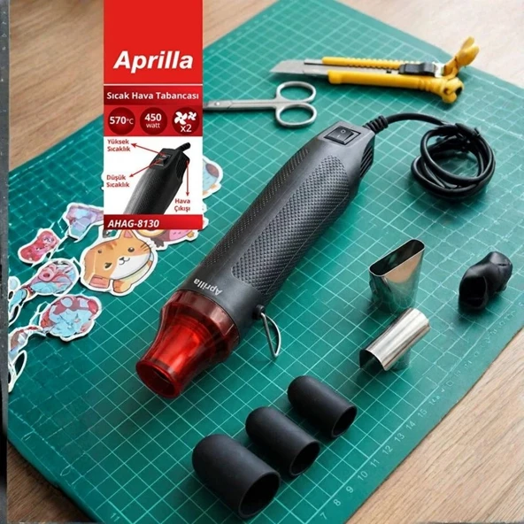AHAG-8130 570°C Ayarlanabilir Sıcak Hava Tabancası 2 Kademeli ürün görseli 1
