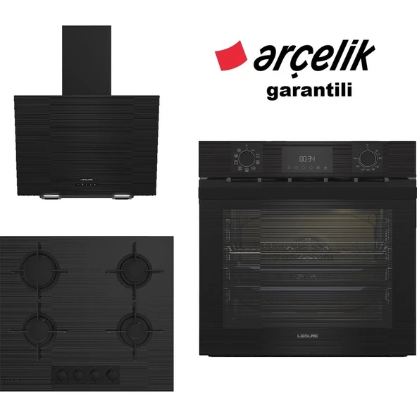 Leisure Siyah 3 lü Ankastre Set 516 (PFL 9944 S - POLC 601 S - PDLY 606-S) ürün görseli 1