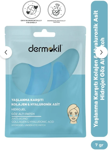 Dermokil Yaşlanma Karşıtı Kolajen & Hyaluronik Asit Hidrojel Patch Göz Altı Maskesi ürün görseli 1
