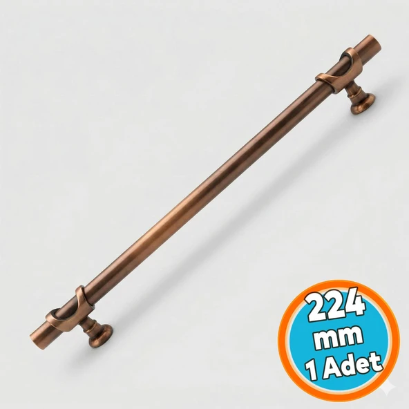 Çekmece Kulp 224 mm Modern Metal Dolap Kulbu Mutfak Banyo Gardırop Düz Soft Parlak Antik Bakır ürün görseli 1