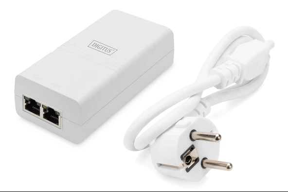 Digitus Gigabit Ethernet Aktif PoE Injektor, 802.3af, 15.4 W, beyaz renk Gigabit Et ürün görseli 1
