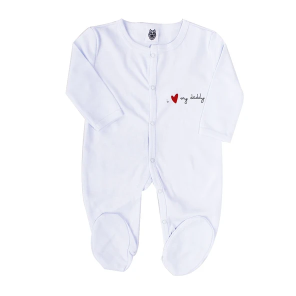 Unisex Daddy Yazılı Beyaz Patikli Tulum ürün görseli 1